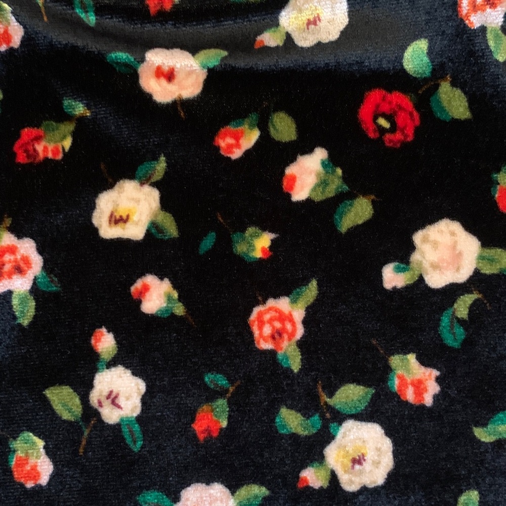 Sézane Black Floral Velvet Mini Dress - Picture 3 of 10